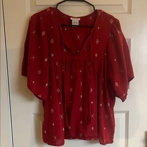 Ariat Women's Red Blouse with Pattern